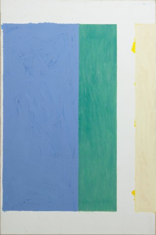 Vincent Bioulès, "Peinture", 1974-1975. Huile et laque glycérol sur toile, 195 x 130 cm. Jean-Paul Planchon. Collection Mrac Sérignan