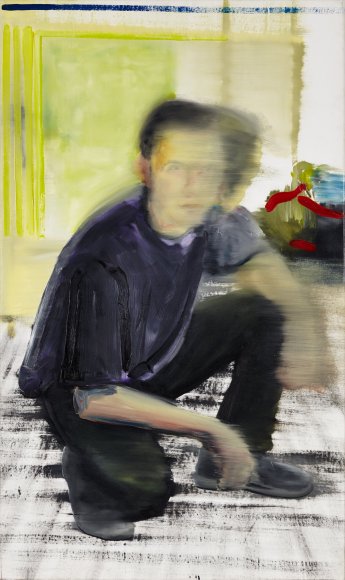 Stéphane Pencréac'h, "Autoportrait", 1999. Huile sur toile 162 x 97 cm. Photo JC Lett. Collection Mrac Occitanie