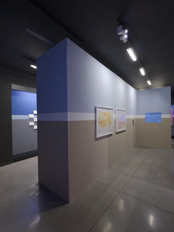 Armelle Caron, vue de l'exposition « Le ressac des cahiers jaunes », Mrac Occitanie, Sérignan, 2025. Photo : Aurélien Mole