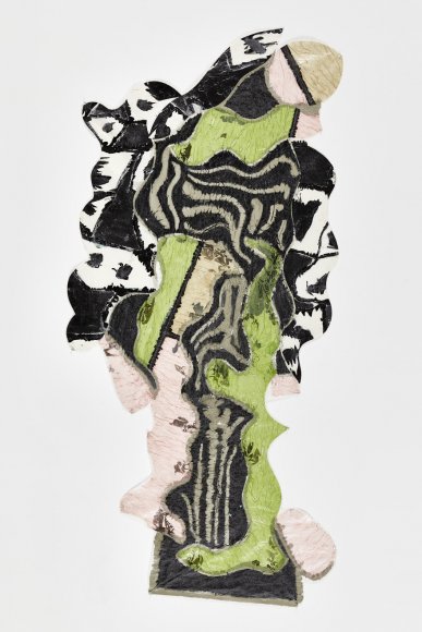 Christian Bonnefoi, ''Dos vue de profil'', 2002. Collage de papier de soie peint sur papier de soie, 250x120 cm. Collection du Mrac Occitanie, Sérignan. Photographie : JC Lett.