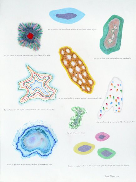 Pierre Tilman, "Les Îles flottantes", 2022. Crayons de couleurs sur papier © de l'artiste.