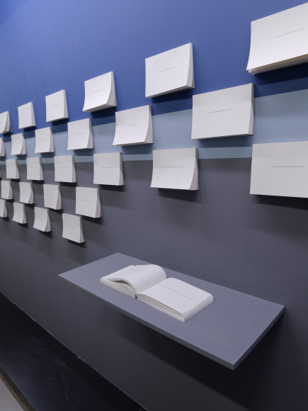 Armelle Caron, vue de l'exposition « Le ressac des cahiers jaunes », Mrac Occitanie, Sérignan, 2025. Photo : Aurélien Mole