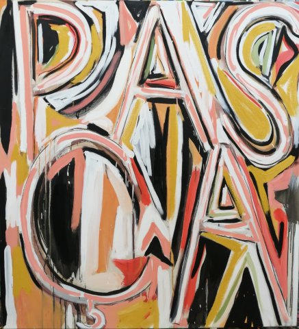 Corentin Canesson, "PAS ÇA", 2011 - 2022. Acrylique et huile sur toile, 130 x 120 cm. Courtesy de l'artiste et de la galerie Sator, Paris.