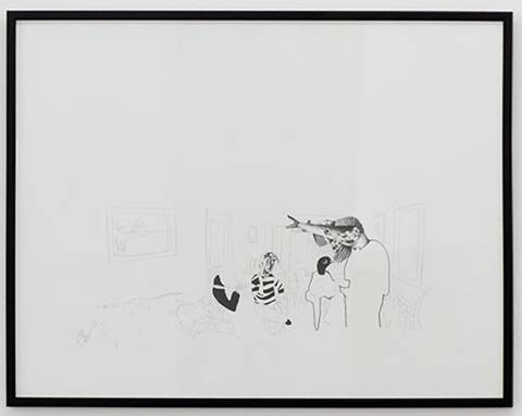 Julien Cassignol. "Sans titre", 2008. Crayon sur papier 55 x 75 cm. © droits réservés. Photo Jean-Paul Planchon. Collection du Mrac Occitanie, Sérignan 