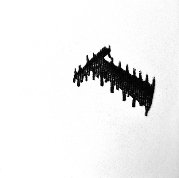 "Sans titre, 2012". Dessin d'une personne détenue du centre pénitentiaire de Béziers. Poudre d'acier aimanté. 20 x 20 cm.