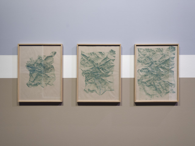 Armelle Caron, vue de l'exposition « Le ressac des cahiers jaunes », Mrac Occitanie, Sérignan, 2025. Photo : Aurélien Mole