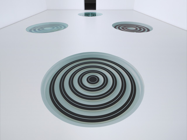 Philippe Decrauzat, vue d'exposition, "Intercisio". Mrac Occitanie, Sérignan, 2026. Photo : Aurélien Mole.