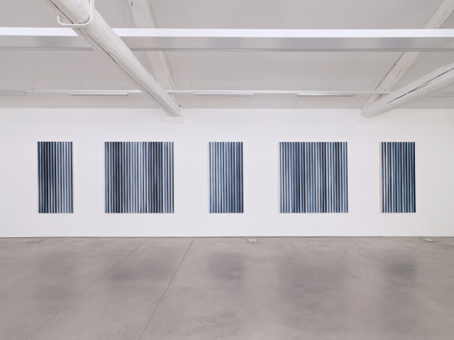 Philippe Decrauzat, vue d'exposition, "Intercisio". Mrac Occitanie, Sérignan, 2026. Photo : Aurélien Mole.