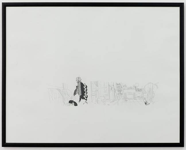 Julien Cassignol, "Sans titre", 2008. Crayon sur papier 78,5 x 104,5 cm. © droits réservés. Photo Jean-Paul Planchon. Collection du Mrac Occitanie, Sérignan 