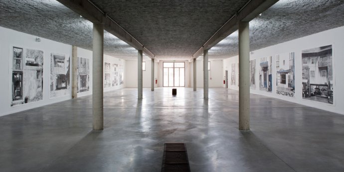 Vue de l'exposition Yves Bélorgey, "peintures sur dessins", 2012, Musée régional d'art contemporain LR. Photographie : J-P.Planchon