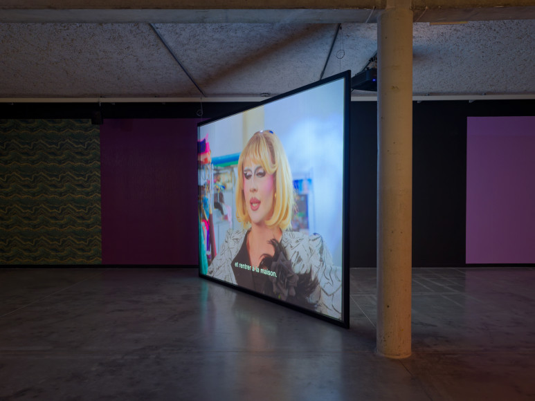 Brice Dellsperger, vue d'exposition, "Jean Biche & Sara Forever dans Le cours des choses". Mrac Occitanie, Sérignan, 2026. Photo : Aurélien Mole.