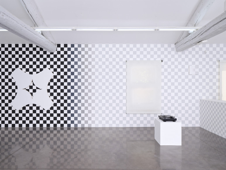 Philippe Decrauzat, vue d'exposition, "Intercisio". Mrac Occitanie, Sérignan, 2026. Photo : Aurélien Mole.