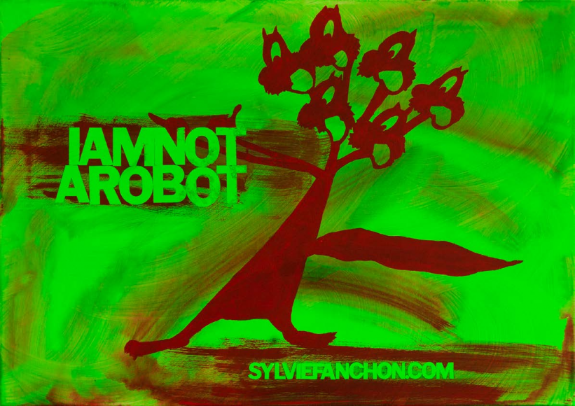 Sylvie Fanchon, "I AM NOT A ROBOT", 2021. Acrylique sur toile, 50 x 70 cm. Courtesy de l'artiste.