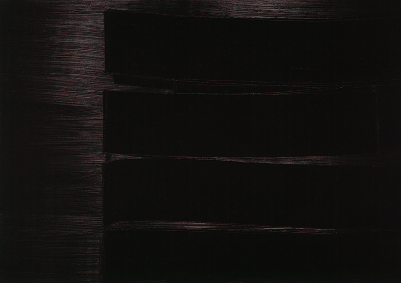 Pierre Soulages, "Peinture, 162 x 230 cm, 17 janvier 1980", 1980, peinture, huile sur toile, 162 x 230 cm, Collection Frac Occitanie Montpellier, photo François Lagarde © Adagp, Paris, 2026