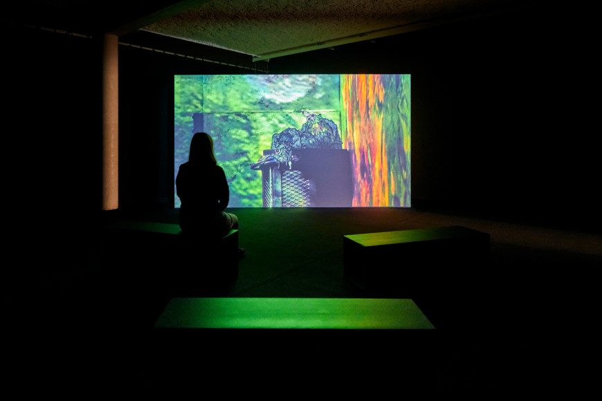 Arnaud Dezoteux, vue de l'exposition « Apprends et rêve », Mrac Occitanie, Sérignan, 2024. Photo : Jean-Christophe Lett.